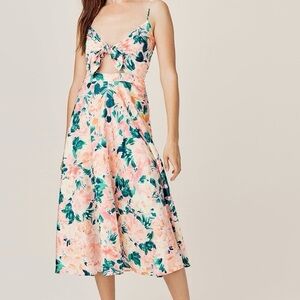 For Love and Lemons Hollis Midi Floral Dress S
